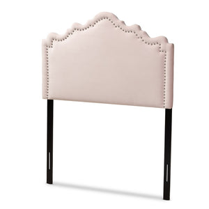 Baxton Studio Baxton Studio Nadeen Light Pink Velvet Twin Headboard - Modern Elegance with Adjustable Heights & Glamour BBT6622-Light Pink-HB-Twin