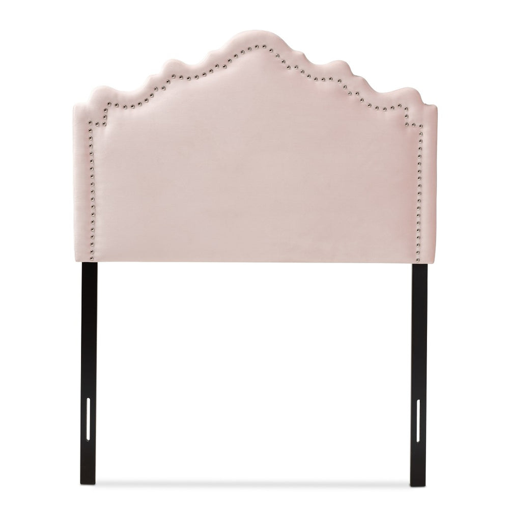 Baxton Studio Baxton Studio Nadeen Light Pink Velvet Twin Headboard - Modern Elegance with Adjustable Heights & Glamour BBT6622-Light Pink-HB-Twin