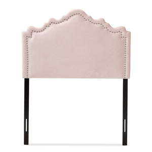 Baxton Studio Baxton Studio Nadeen Light Pink Velvet Twin Headboard - Modern Elegance with Adjustable Heights & Glamour BBT6622-Light Pink-HB-Twin
