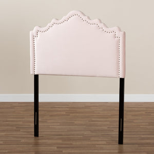 Baxton Studio Baxton Studio Nadeen Light Pink Velvet Twin Headboard - Modern Elegance with Adjustable Heights & Glamour BBT6622-Light Pink-HB-Twin