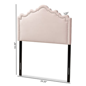 Baxton Studio Baxton Studio Nadeen Light Pink Velvet Twin Headboard - Modern Elegance with Adjustable Heights & Glamour BBT6622-Light Pink-HB-Twin