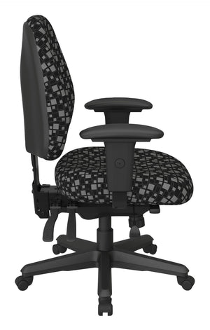 OSP Home Furnishings Ergonomics Chair Adjustable Lumbar Support Seat for Productive Home Office Comfort Domino 43808-K107