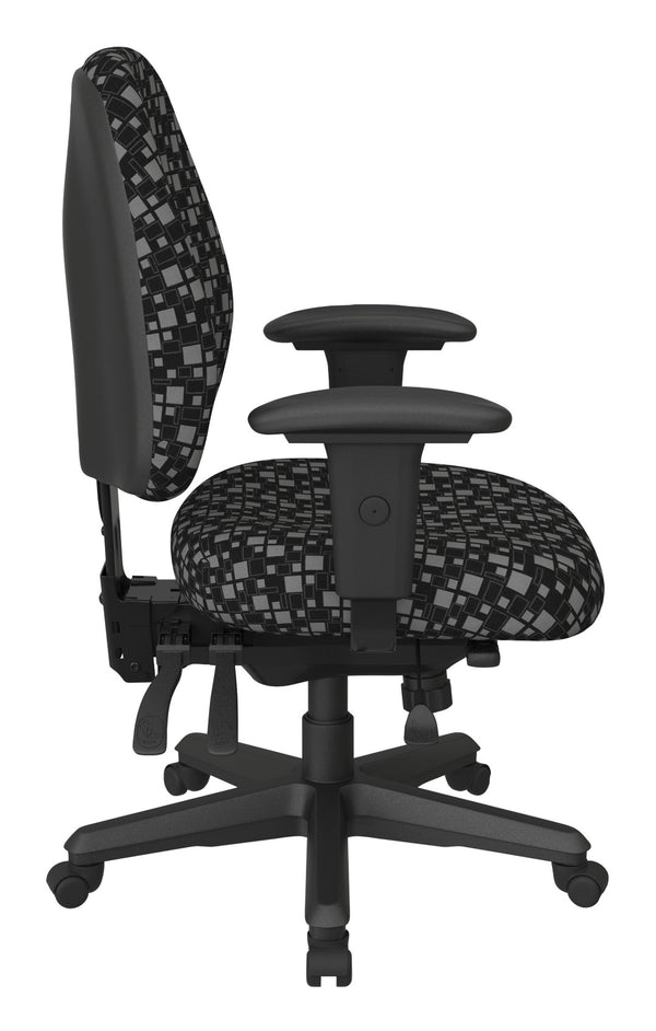 OSP Home Furnishings Ergonomics Chair Adjustable Lumbar Support Seat for Productive Home Office Comfort Domino 43808-K107
