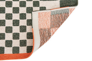 Louis de Pootere Craft Chess 100% PET Poly Mechanically Woven Jacquard Flatweave Geometric Rug Deep Green 9'2" x 12'10"