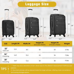 English Elm Softside Expandable Spinner Luggage Set with Tsa Lock Duffel Polyester Travel Black N732P201004B