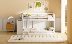 English Elm Full Over Bunk Bed with Four Drawers Three Shelves Pine and Mdf Kids Frame White LT000267AAK-1