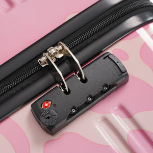 English Elm Hardshell Polycarbonate Luggage Set Three Piece Tsa Lock Spinner Travel Suitcases Pink N732P306618U