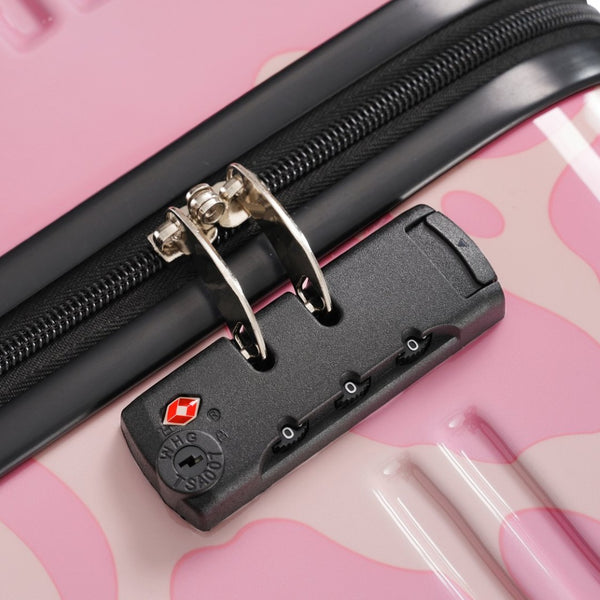 English Elm Hardshell Polycarbonate Luggage Set Three Piece Tsa Lock Spinner Travel Suitcases Pink N732P306618U