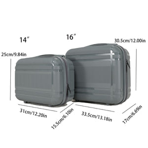 English Elm 6-piece Hard Shell Spinner Luggage Set Expandable Polypropylene with Combo Lock Grey T3292P328854