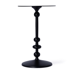 Butler Specialty Zora Outdoor Round Pedestal Side Table - Elegant Matte Black Finish For Your Stylish Oasis Black Aluminum 9340437-butler