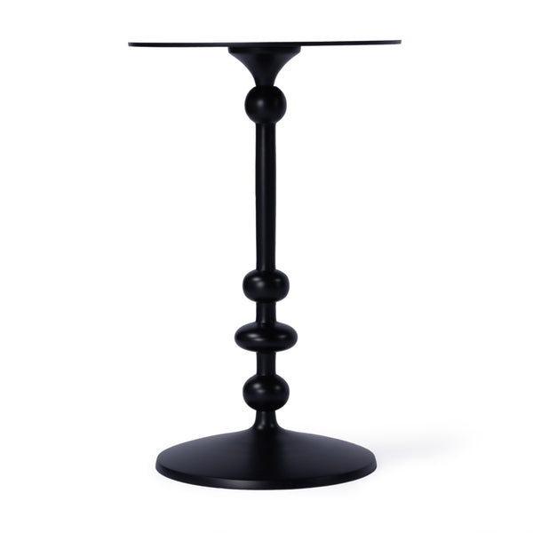 Butler Specialty Zora Outdoor Round Pedestal Side Table - Elegant Matte Black Finish For Your Stylish Oasis Black Aluminum 9340437-butler