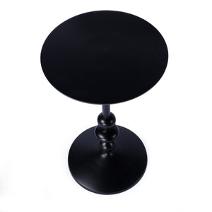 Butler Specialty Zora Outdoor Round Pedestal Side Table - Elegant Matte Black Finish For Your Stylish Oasis Black Aluminum 9340437-butler