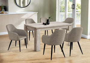 English Elm Dining Table Taupe 60" Reclaimed Wood Look Rectangular Seating for 6 Thick Block Legs Modern Durable Stylish B2710P286987