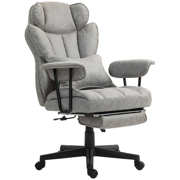 English Elm Homcom Big & Tall Executive Office Chair With Foot Rest, Ergonomic Lumbar Support & Plush Comfort W2225P250012