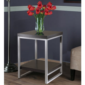 Winsome Wood Jared End Table - Stylish Gray & Espresso Design, Lightweight, Easy-clean, Perfect For Any Space Slate Gray ,Espresso Composite Wood ,Metal 93418-winsome-wood