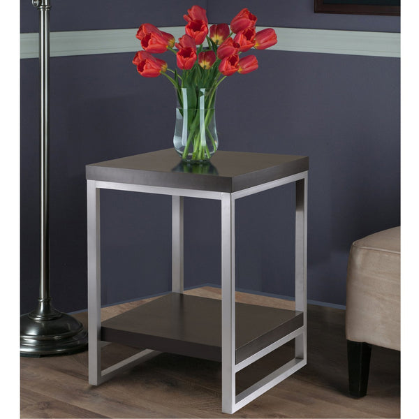 Winsome Wood Jared End Table - Stylish Gray & Espresso Design, Lightweight, Easy-clean, Perfect For Any Space Slate Gray ,Espresso Composite Wood ,Metal 93418-winsome-wood