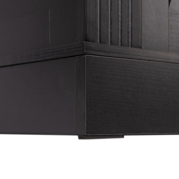 English Elm 63" Farmhouse Barn Door Storage Cabinet with Anti-Tip Safety, Quiet Drawers, Adjustable Shelf & Metal Handles Black W2917P319120