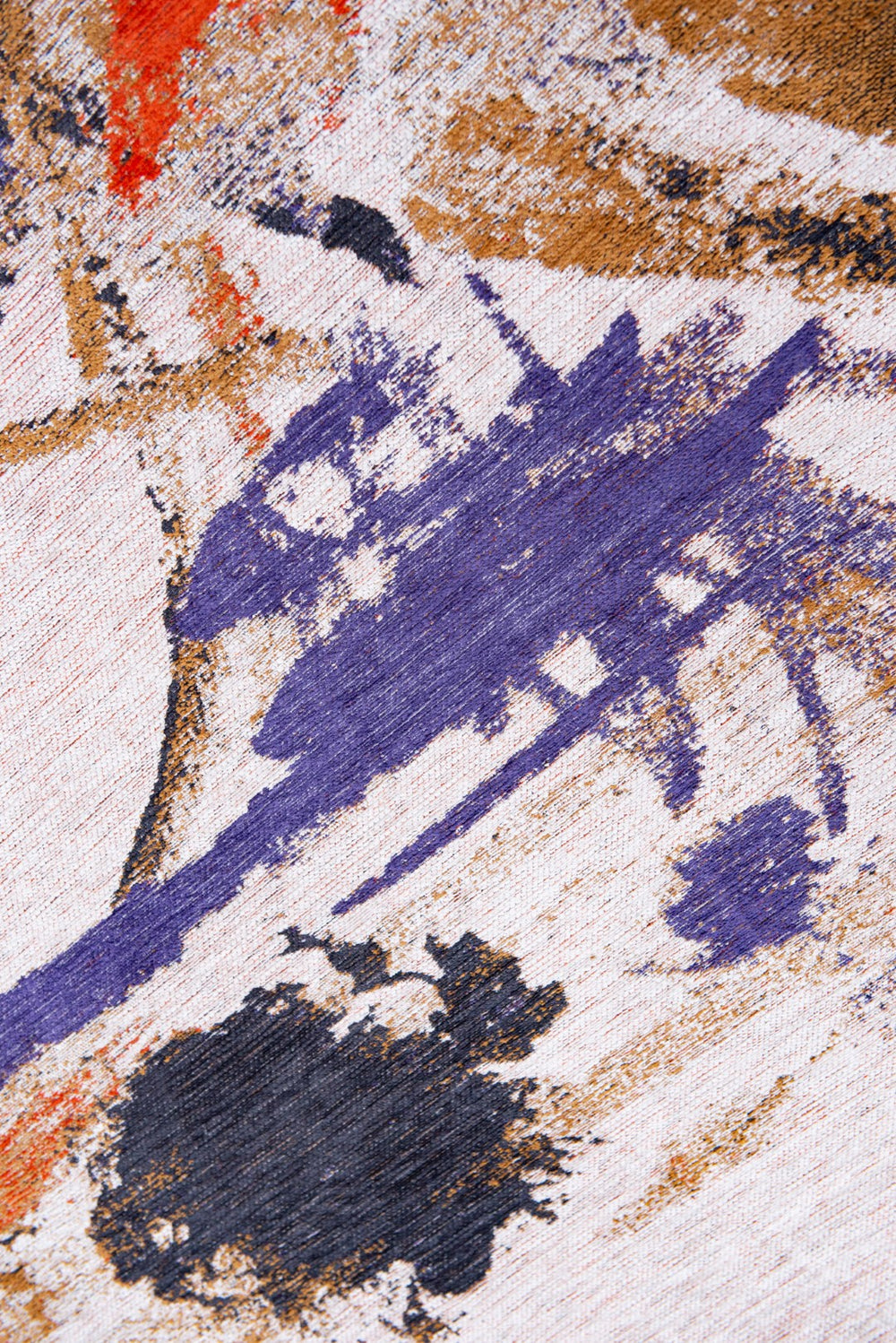 Louis de Pootere Gallery Fresque 100% PET Poly Mechanically Woven Jacquard Flatweave Abstract Rug Purple Game 7'10"