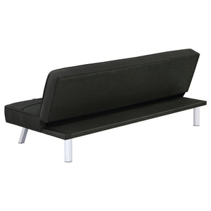 English Elm Joel Black Tufted Convertible Sofa Bed with Plush Upholstery, Metal Legs, Modern Durable Comfort B062P344955