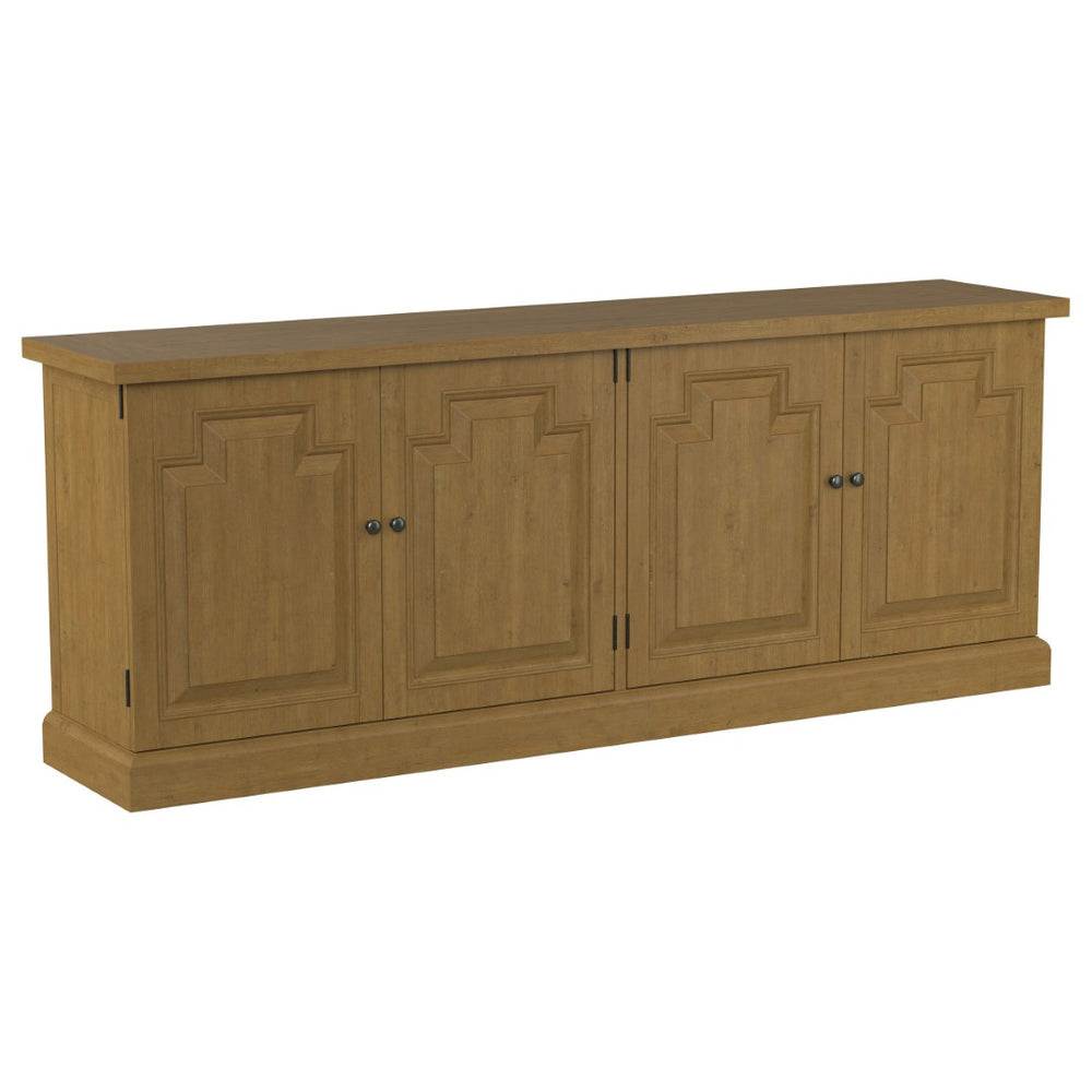 English Elm Allende Pine Sideboard with Four Raised Panel Doors for Farmhouse Dining Rooms B062P441297