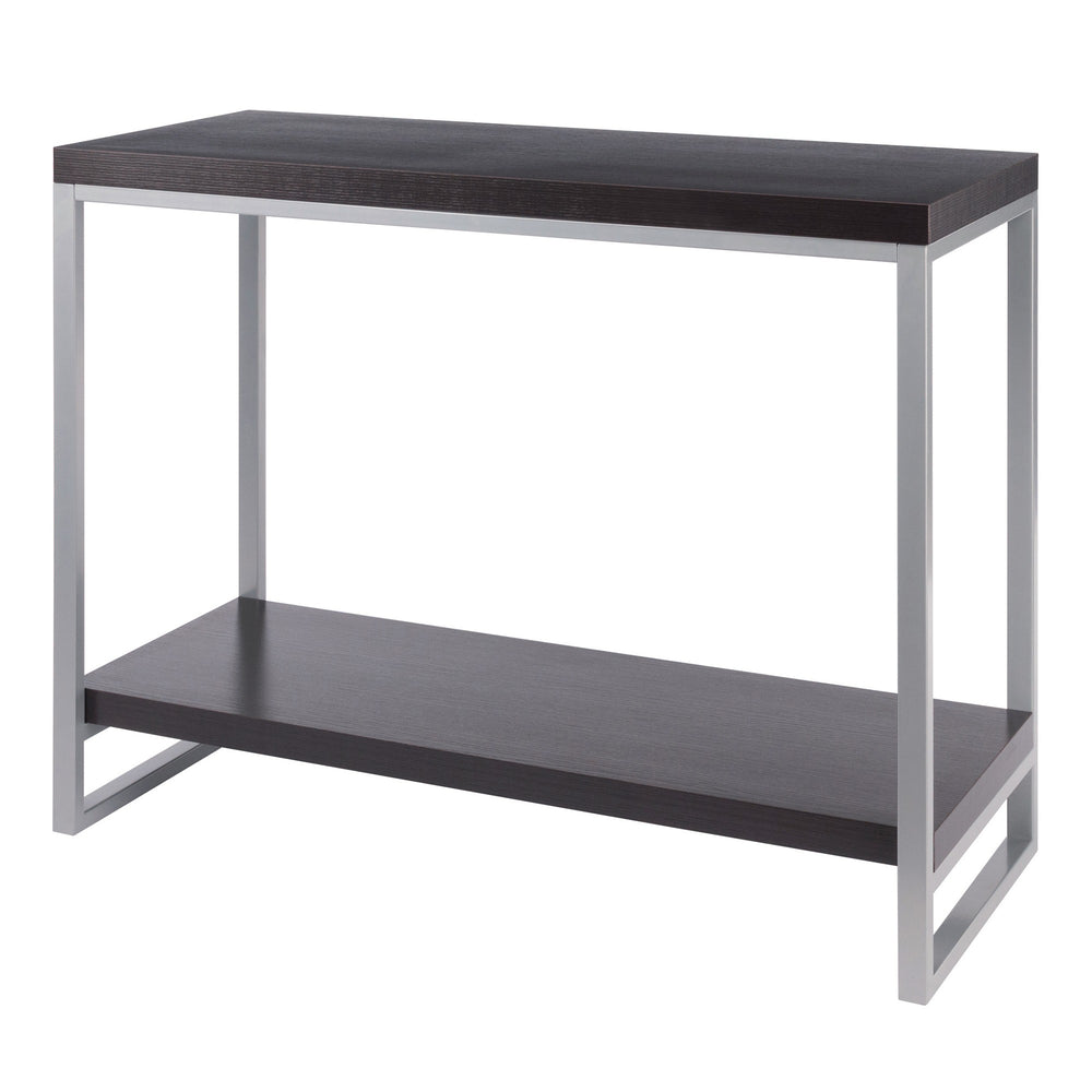 Winsome Wood Jared Console Table - Sleek Gray And Espresso Design For Minimalist Entryway Or Living Room Decor Slate Gray ,Espresso Composite Wood ,Metal 93441-winsome-wood
