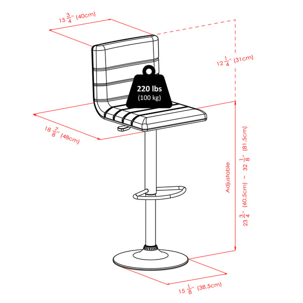 Winsome Wood Holly Adjustable Swivel Stool - Modern Black & Espresso Design With Height Adjustment & Comfort Espresso ,Black Polyurethane ,Metal 93443-winsome-wood