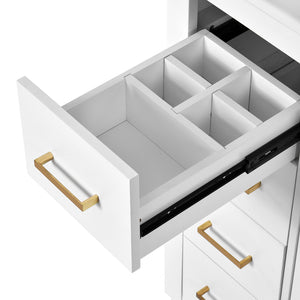 English Elm 60'' Bathroom Vanity Set With Soft-Close Drawers, Elegant Ceramic Sink & Ample Storage Space N710SS00002K