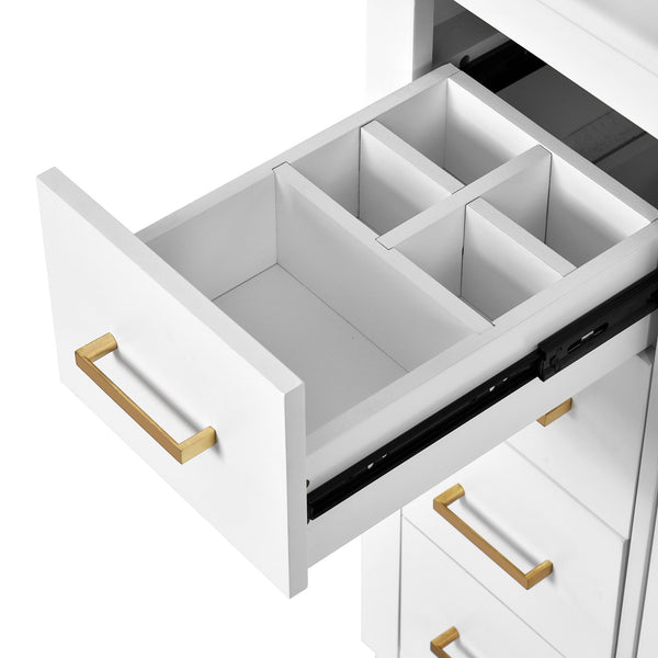 English Elm 60'' Bathroom Vanity Set With Soft-Close Drawers, Elegant Ceramic Sink & Ample Storage Space N710SS00002K