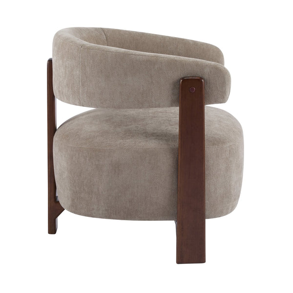 English Elm Christopher Knight Home® - ACCENT Arm Chair with Modern Minimalist Fabric Upholstery, Solid Rubber Wood Legs, Sturdy Comfort Light Brown,Walnut 29 L x 27.75 W x 21 H N776P368457B