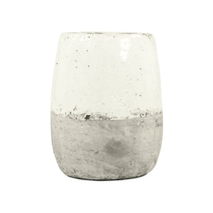 Distressed White Vase (9344L A25A) Zentique