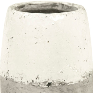Distressed White Vase (9344L A25A) Zentique