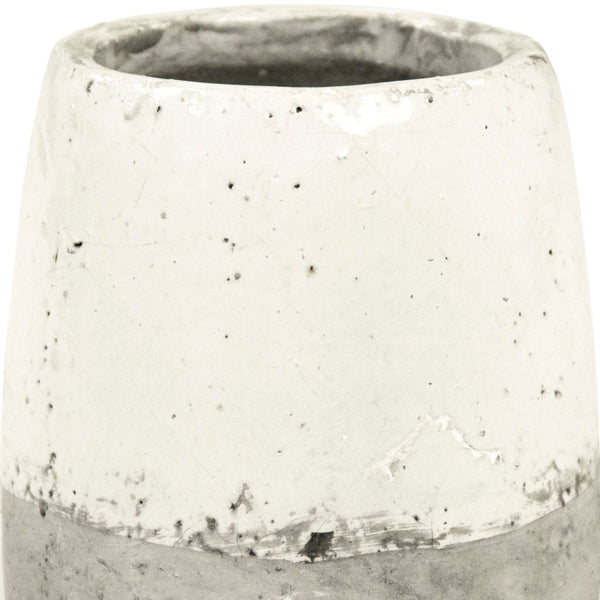 Distressed White Vase (9344L A25A) Zentique
