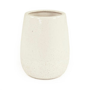 Zentique Off-White Ceramic Vase 8.5x10.5" — Matte Smooth Finish, Versatile Centerpiece for Modern & Classic Decor 9344L A937