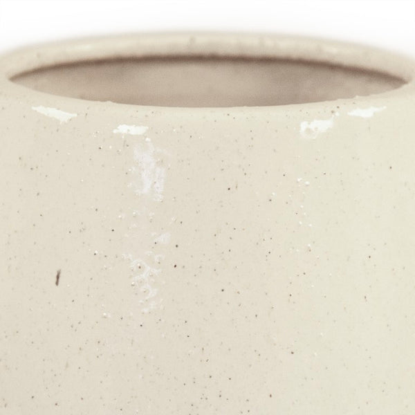 Zentique Off-White Ceramic Vase 8.5x10.5" — Matte Smooth Finish, Versatile Centerpiece for Modern & Classic Decor 9344L A937