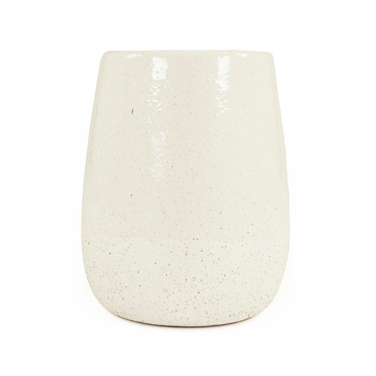 Zentique Off-White Ceramic Vase 8.5x10.5" — Matte Smooth Finish, Versatile Centerpiece for Modern & Classic Decor 9344L A937