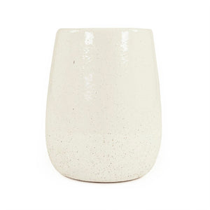 Zentique Off-White Ceramic Vase 8.5x10.5" — Matte Smooth Finish, Versatile Centerpiece for Modern & Classic Decor 9344L A937