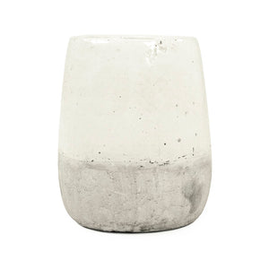 Distressed White Vase (9344M A25A) Zentique