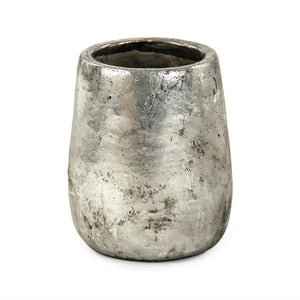 Distressed Metallic Silver Vase (9344M A840) Zentique