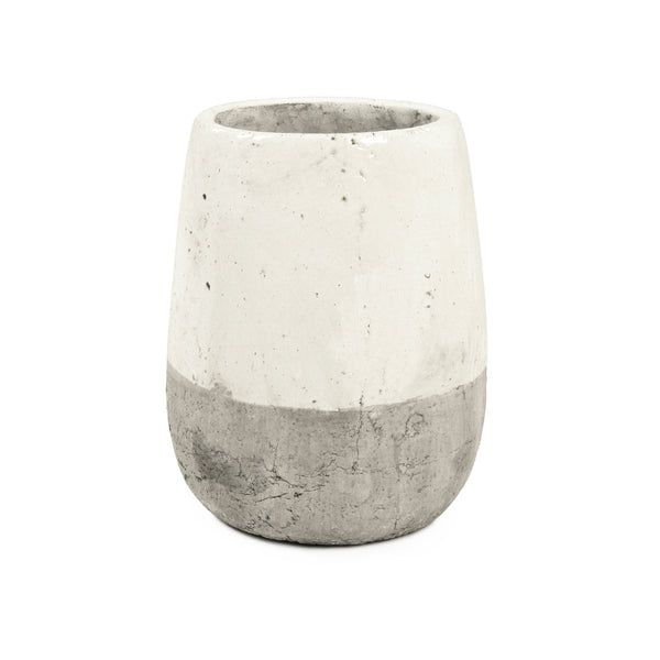 Distressed White Vase (9344S A25A) Zentique