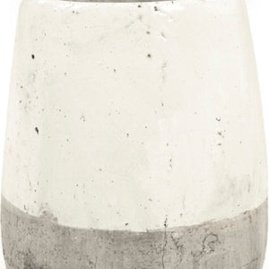 Distressed White Vase (9344S A25A) Zentique