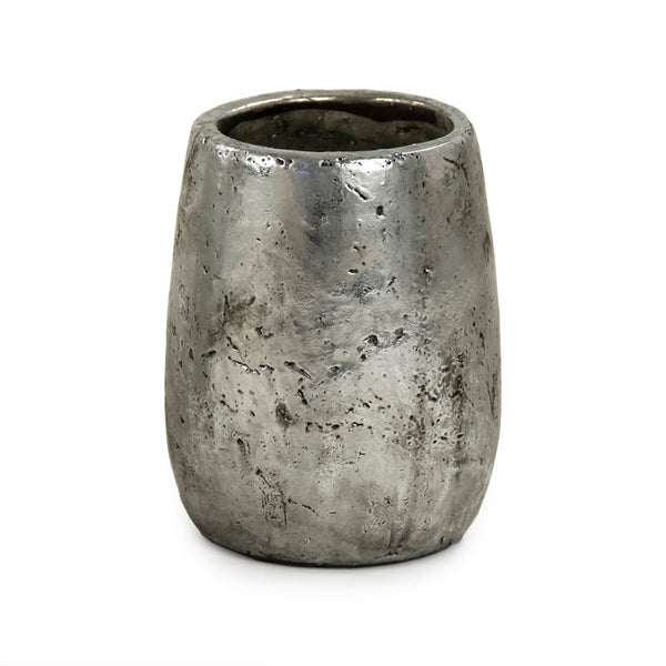 Distressed Metallic Silver Vase (9344S A840) Zentique