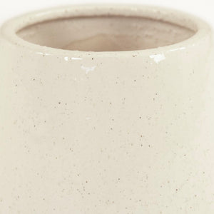 Zentique Vase Ceramic Accent Modern Minimalist 6x7.75" Neutral Finish — Durable Home Decor for Tablescape 9344S A937