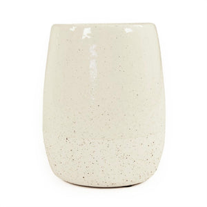 Zentique Vase Ceramic Accent Modern Minimalist 6x7.75" Neutral Finish — Durable Home Decor for Tablescape 9344S A937