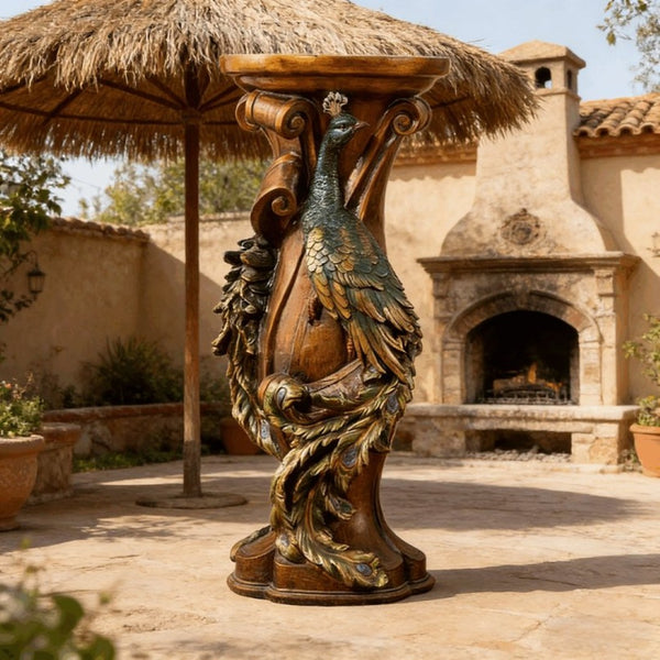 English Elm 33" Resin Fairy Floral Relief Column Pedestal Romantic Plant Stand Entryway Accent W5709P462890