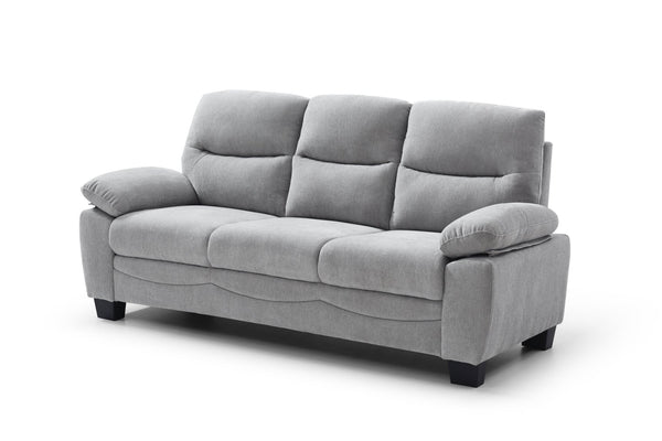 English Elm Summerton Plush Chenille Sofa with Pillow-Top Arms, Foam-Encased Coil Support, Removable Backrest Gray 31 L x 77 W x 15 H B078P349529