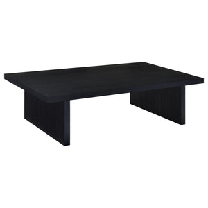 English Elm Caroline Modern Black Rectangular Coffee Table with Scratch-Resistant Laminate Top, 54" Wide B062P378337