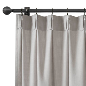 English Elm 2-piece Pinch Pleat Poly Linen Curtain Panels Tailored Formal Drape for Any Room Grey B035P482986
