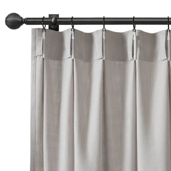 English Elm 2-piece Pinch Pleat Poly Linen Curtain Panels Tailored Formal Drape for Any Room Grey B035P482986