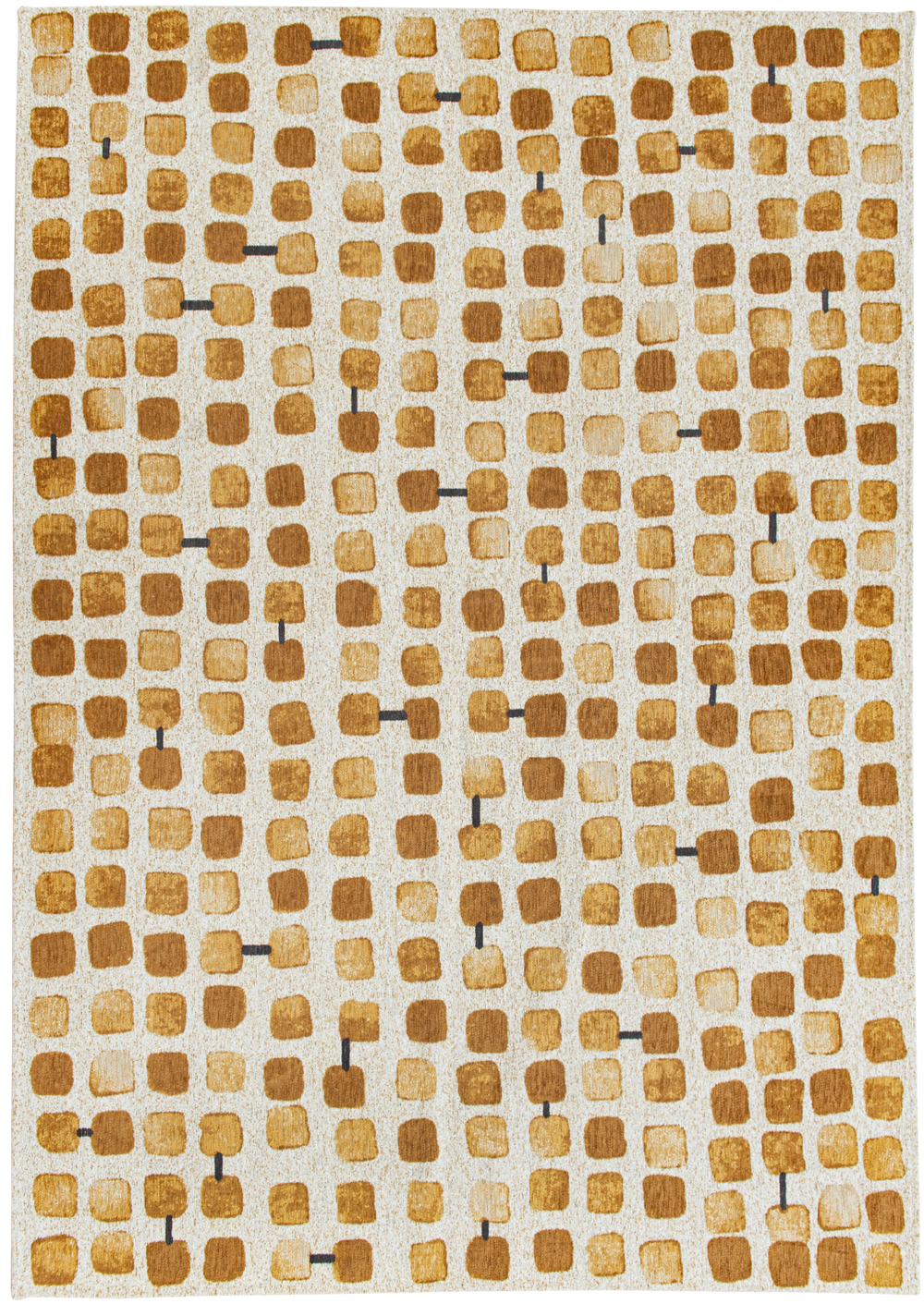 Louis de Pootere Craft Cobblestone 100% PET Poly Mechanically Woven Jacquard Flatweave Geometric Rug Peach Party 7'10"