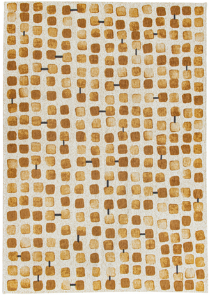 Louis de Pootere Craft Cobblestone 100% PET Poly Mechanically Woven Jacquard Flatweave Geometric Rug Peach Party 7'10"